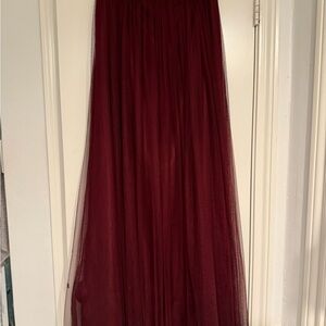 Jenny Yoo Deep Red Maxi Skirt